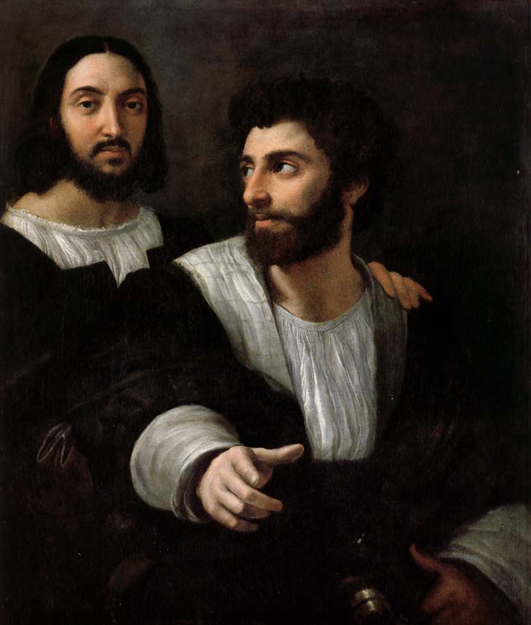 RAFFAELLO Sanzio Together with a friend of a self-portrait